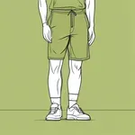 knee-length olive green shorts image